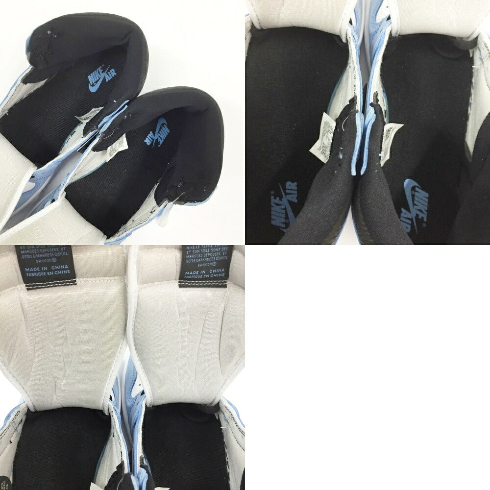 NIKE Air Jordan 1 High OG White Black Blue Sneakers Size 10