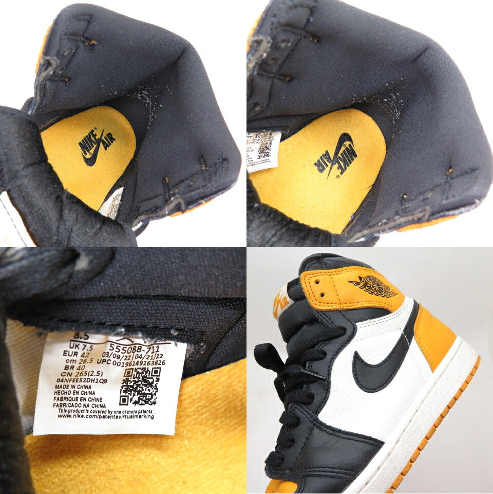 NIKE AIR JORDAN 1 High OG Taxi Black Sail Sneakers