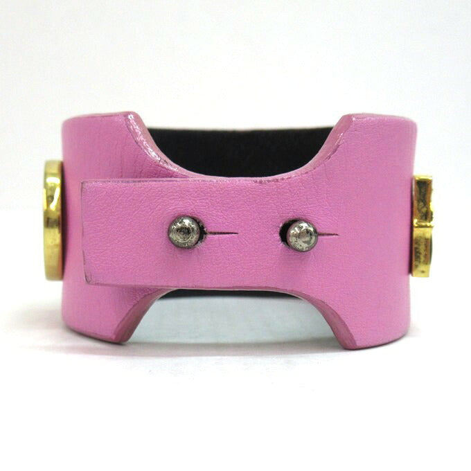 AMBUSH Pink Crest Leather Bracelet Size ONE SIZE