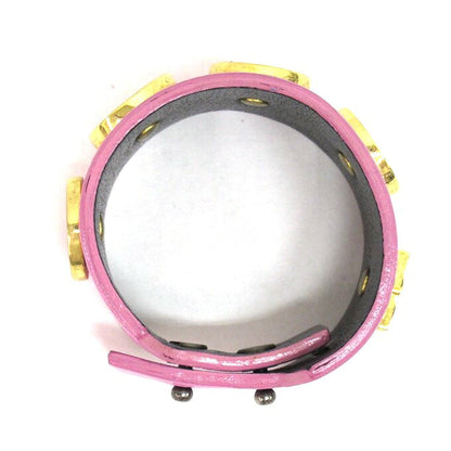 AMBUSH Pink Crest Leather Bracelet Size ONE SIZE