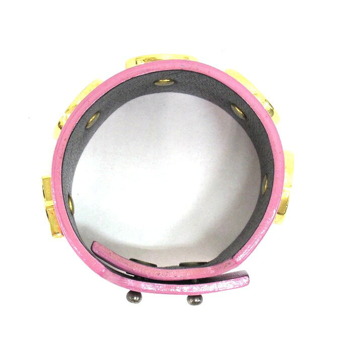 AMBUSH Pink Crest Leather Bracelet Size ONE SIZE