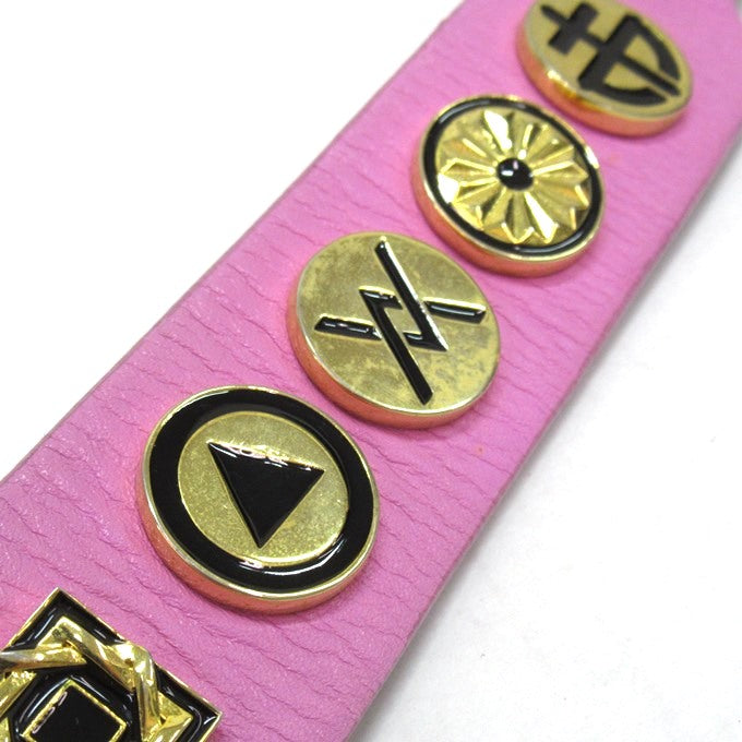 AMBUSH Pink Crest Leather Bracelet Size ONE SIZE