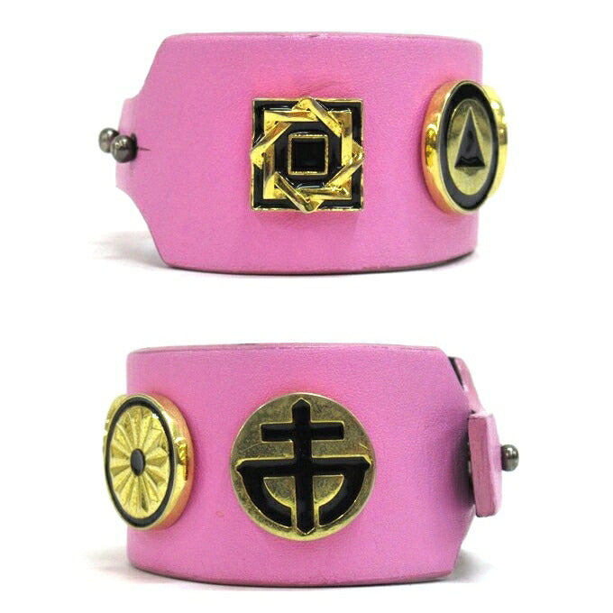 AMBUSH Pink Crest Leather Bracelet Size ONE SIZE