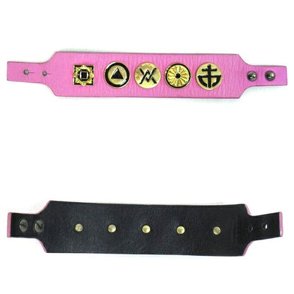 AMBUSH Pink Crest Leather Bracelet Size ONE SIZE
