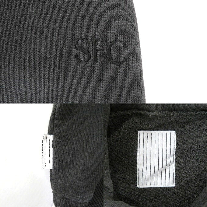 S.F.C. Logo Pullover Hoodie Washed Black Size XXL
