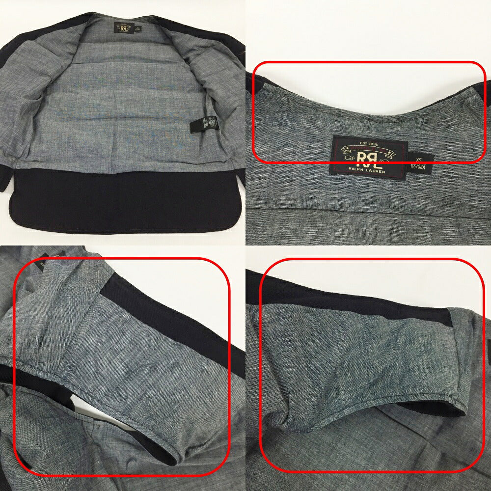 RRL Twill Down Vest Black Size XS
