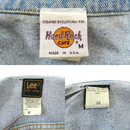 LEE 80s USA Hard Rock Cafe Embroidered Trucker Jacket Size M