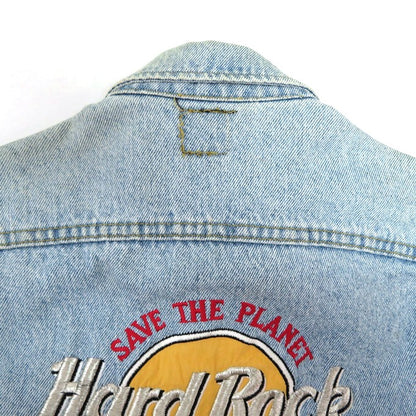 LEE 80s USA Hard Rock Cafe Embroidered Trucker Jacket Size M