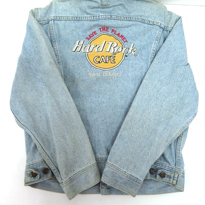 LEE 80s USA Hard Rock Cafe Embroidered Trucker Jacket Size M
