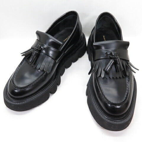 Hender Scheme Meadow Kilt Tassel Moccasins Black Loafers