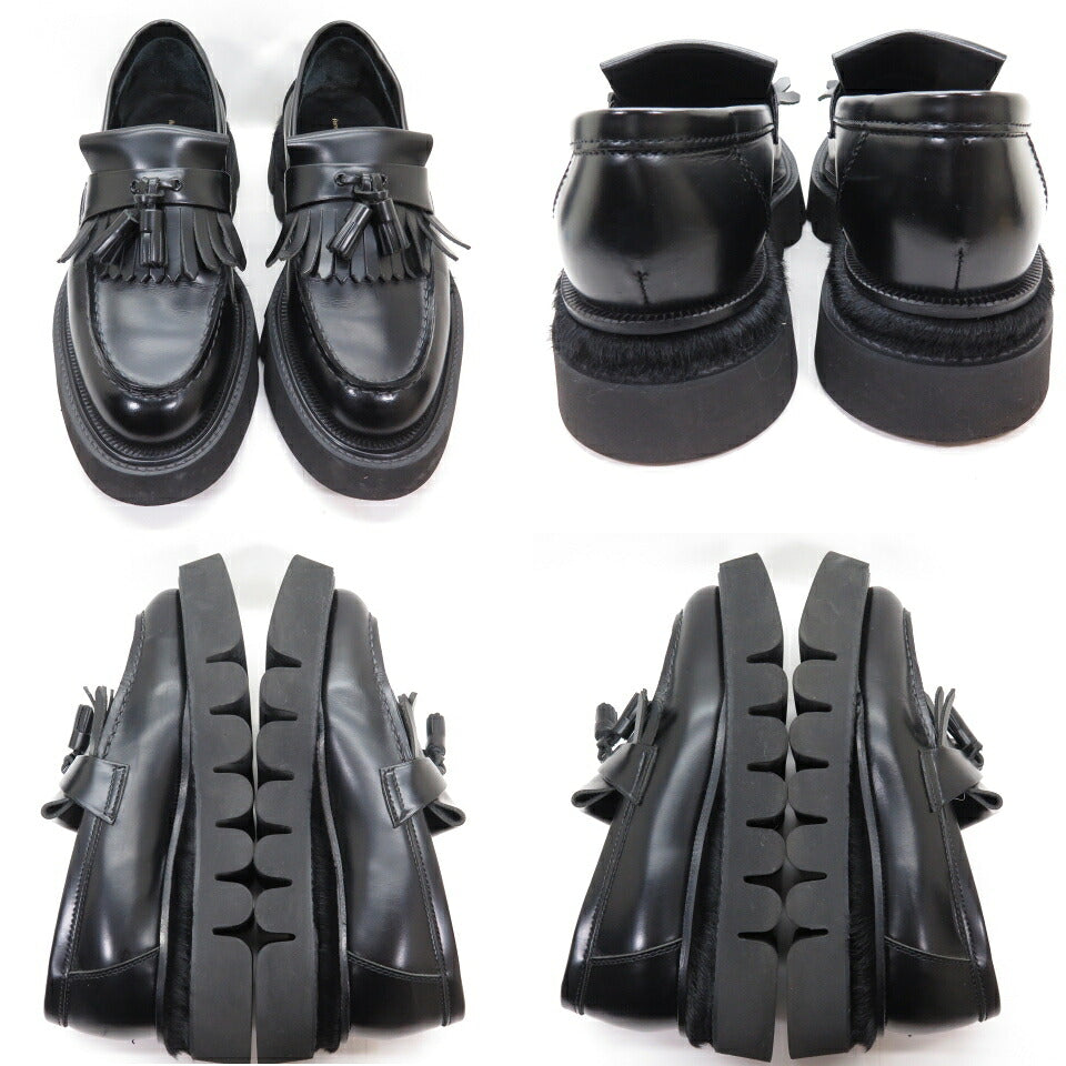Hender Scheme Meadow Kilt Tassel Moccasins Black Loafers
