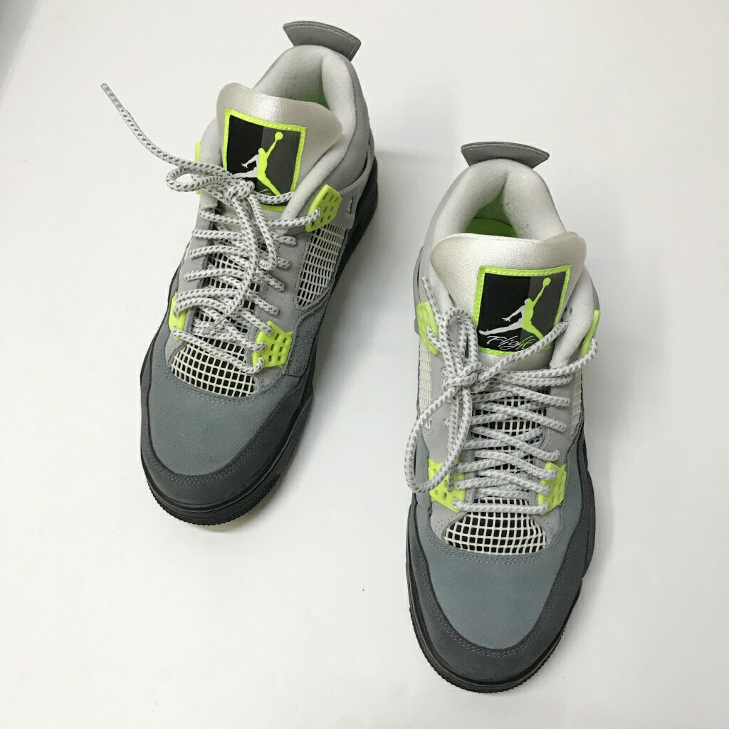 RETRO LE NEON Air Jordan 4 Neon Yellow Sneakers Size 28.0