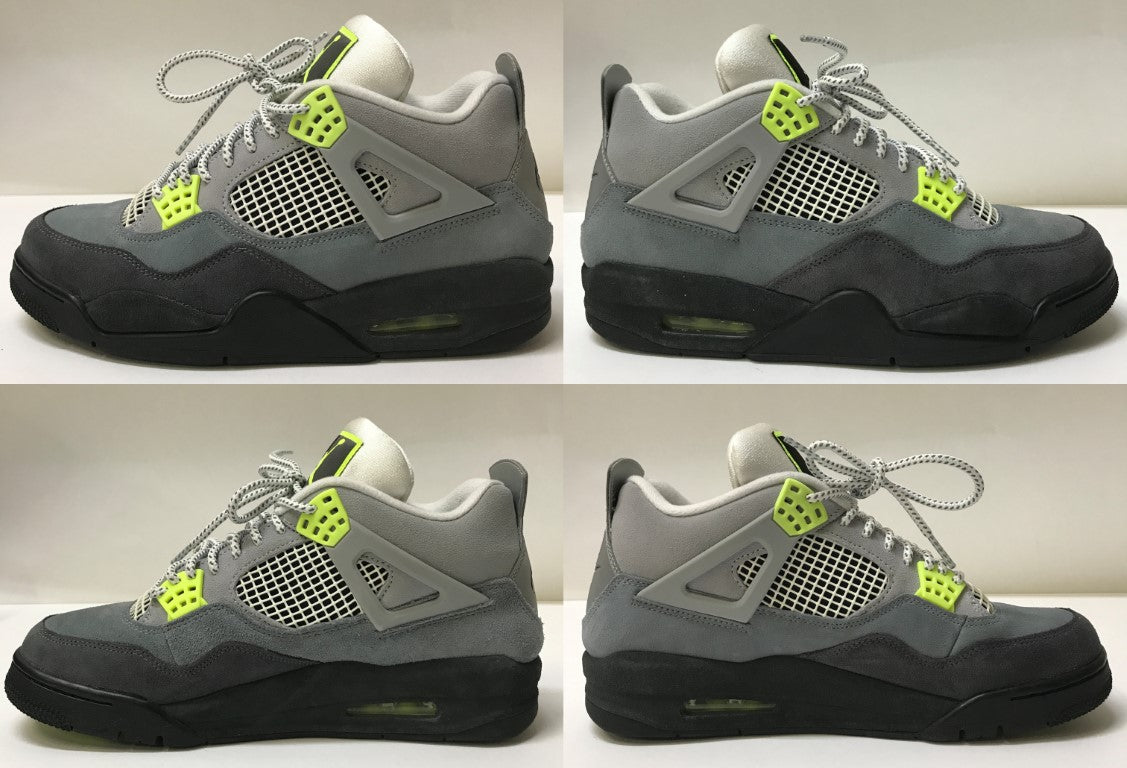 RETRO LE NEON Air Jordan 4 Neon Yellow Sneakers Size 28.0