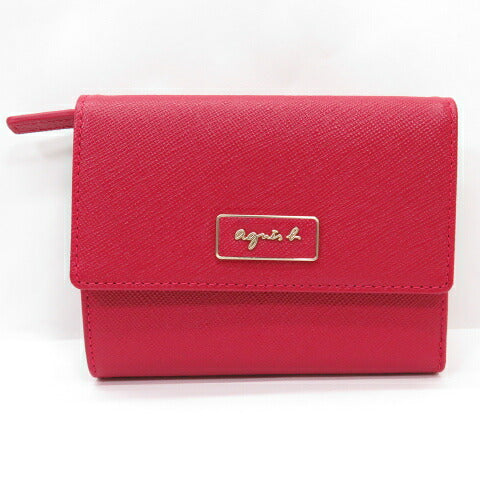 QAW agnes b. QAW01-01 Leather Wallet Red Size ONE SIZE