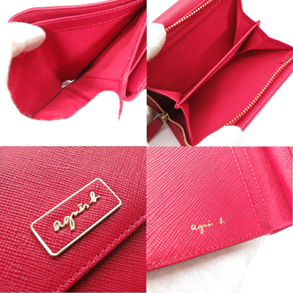 QAW agnes b. QAW01-01 Leather Wallet Red Size ONE SIZE