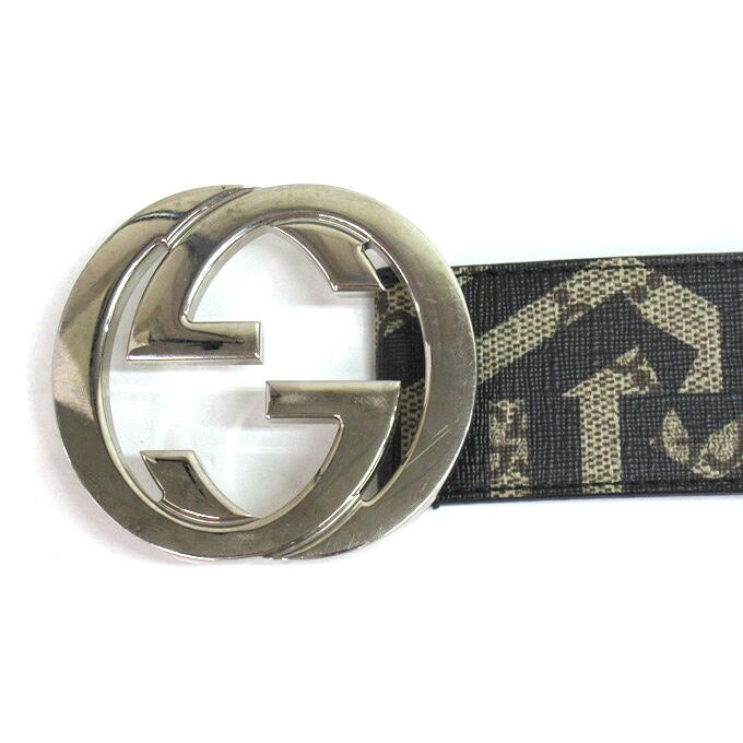 GUCCI GG Kaleido Leather Belt Brown Size 110