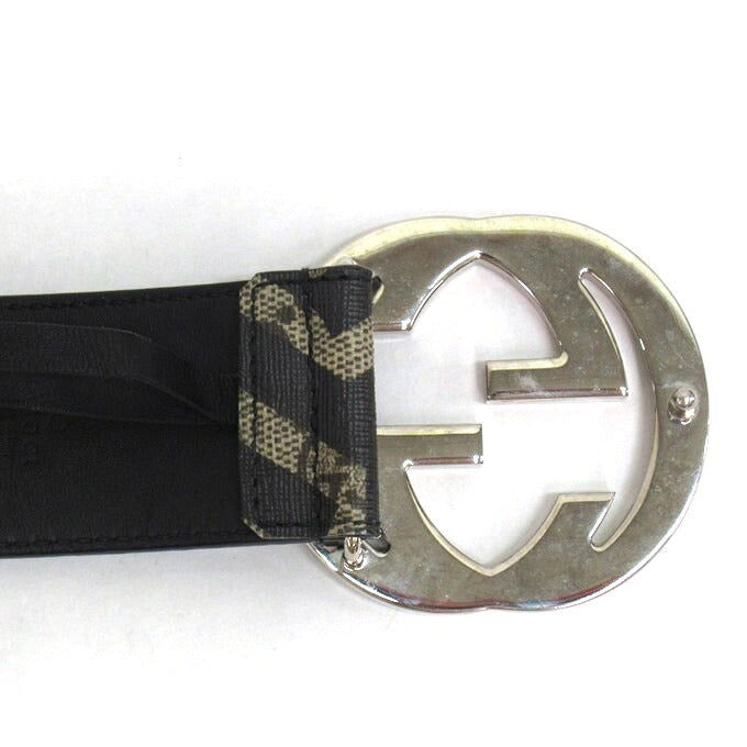 GUCCI GG Kaleido Leather Belt Brown Size 110