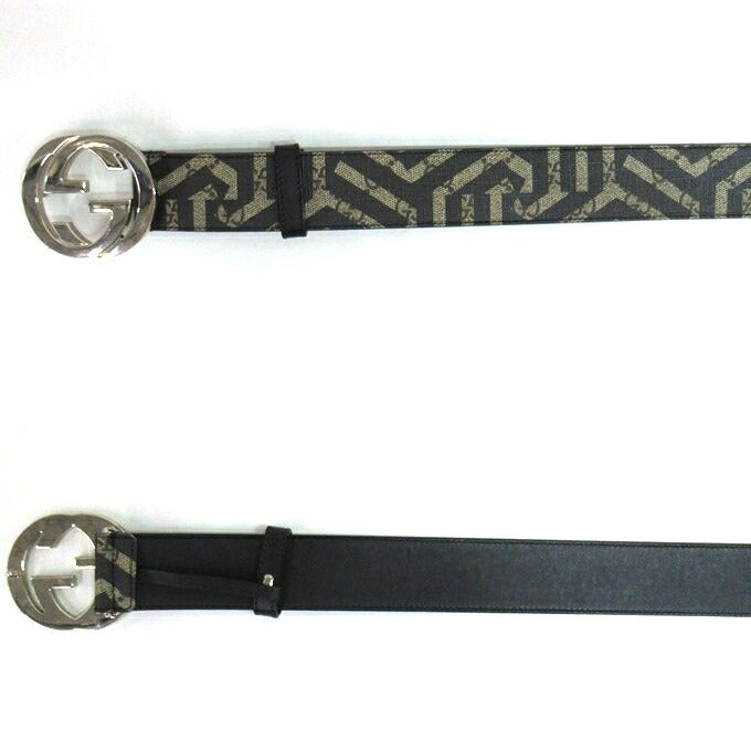 GUCCI GG Kaleido Leather Belt Brown Size 110