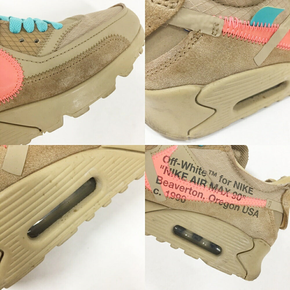 AIR MAX 90 The 10 Off-White Beige Brown Sneakers Size 7