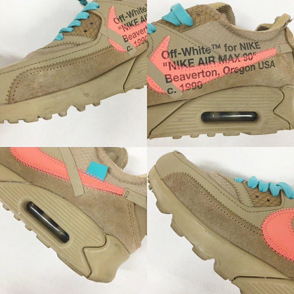 AIR MAX 90 The 10 Off-White Beige Brown Sneakers Size 7