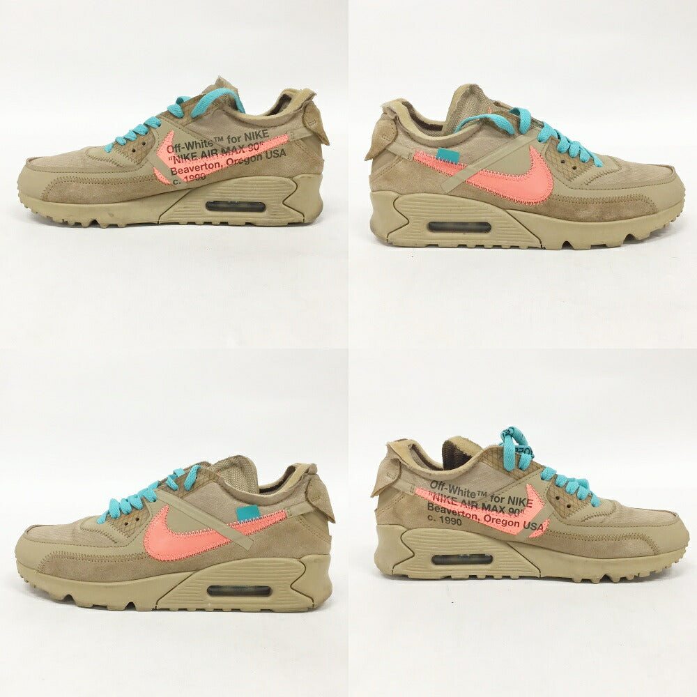 AIR MAX 90 The 10 Off-White Beige Brown Sneakers Size 7