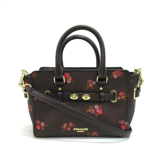COACH Mini Break Carryall Floral 2-Way Bag Brown