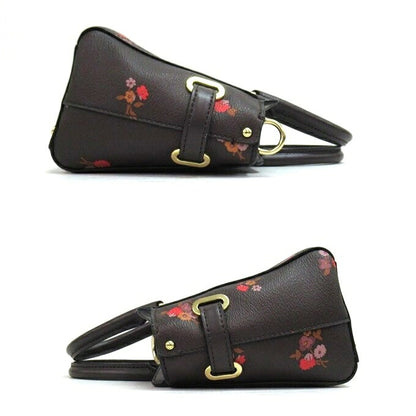 COACH Mini Break Carryall Floral 2-Way Bag Brown
