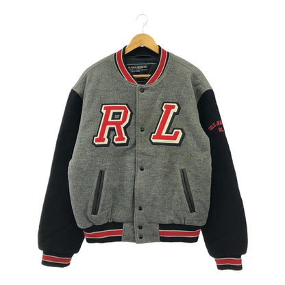 POLO JEANS COMPANY Wool Leather Varsity Jacket Gray Size M