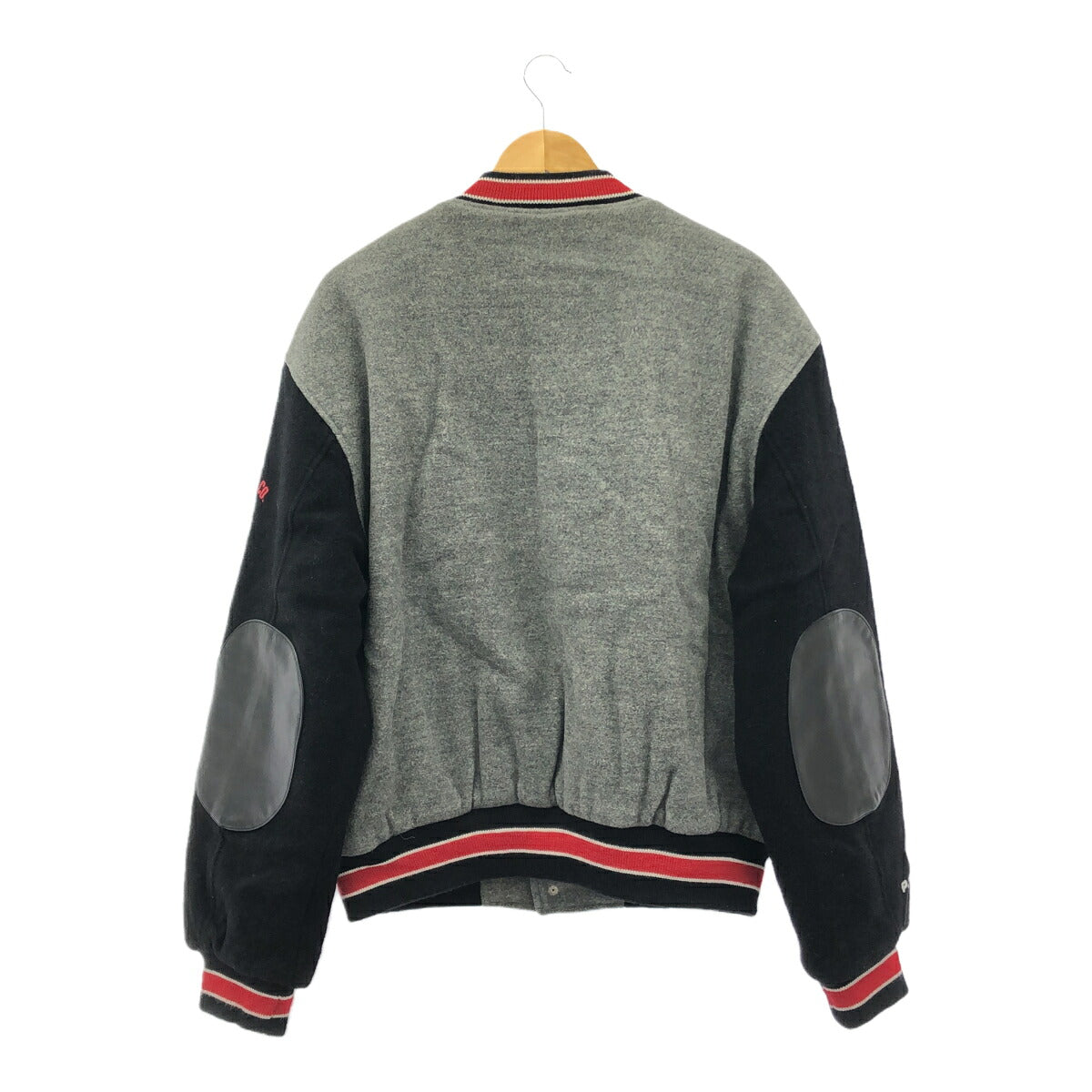POLO JEANS COMPANY Wool Leather Varsity Jacket Gray Size M