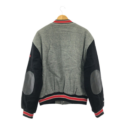POLO JEANS COMPANY Wool Leather Varsity Jacket Gray Size M