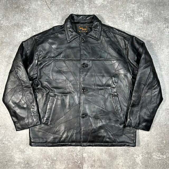 Sourcream Black Patchwork Leather Jacket Size F