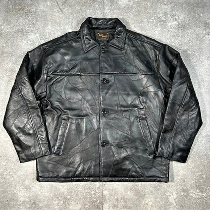 Sourcream Black Patchwork Leather Jacket Size F