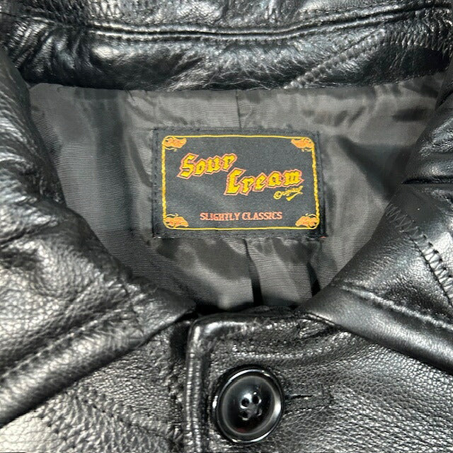 Sourcream Black Patchwork Leather Jacket Size F