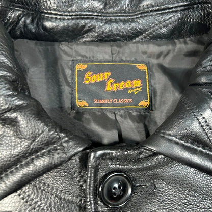 Sourcream Black Patchwork Leather Jacket Size F