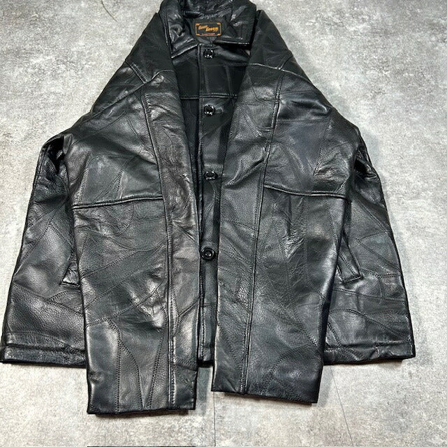 Sourcream Black Patchwork Leather Jacket Size F