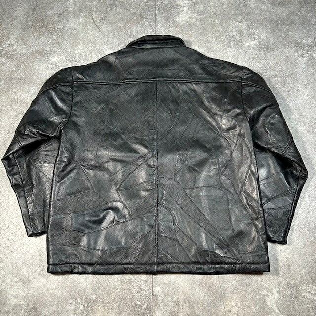 Sourcream Black Patchwork Leather Jacket Size F