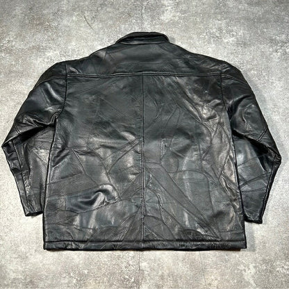 Sourcream Black Patchwork Leather Jacket Size F