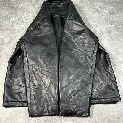 Sourcream Black Patchwork Leather Jacket Size F