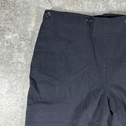 French Navy Wool Military Sailor Pants Black