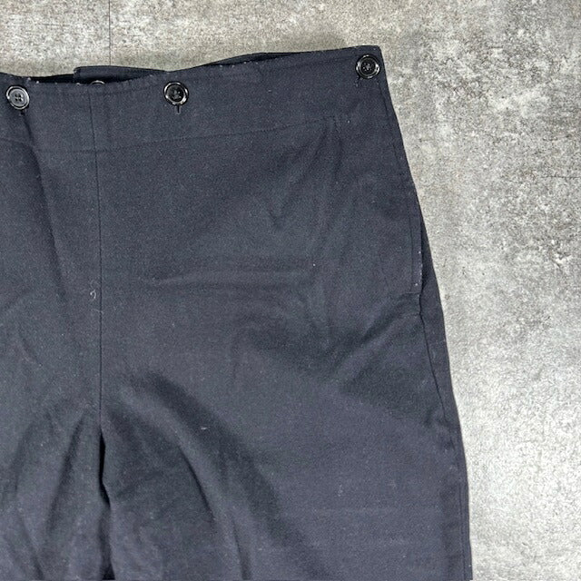 French Navy Wool Military Sailor Pants Black