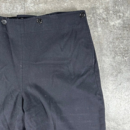 French Navy Wool Military Sailor Pants Black