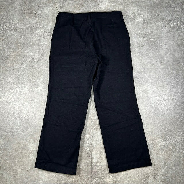 French Navy Wool Military Sailor Pants Black