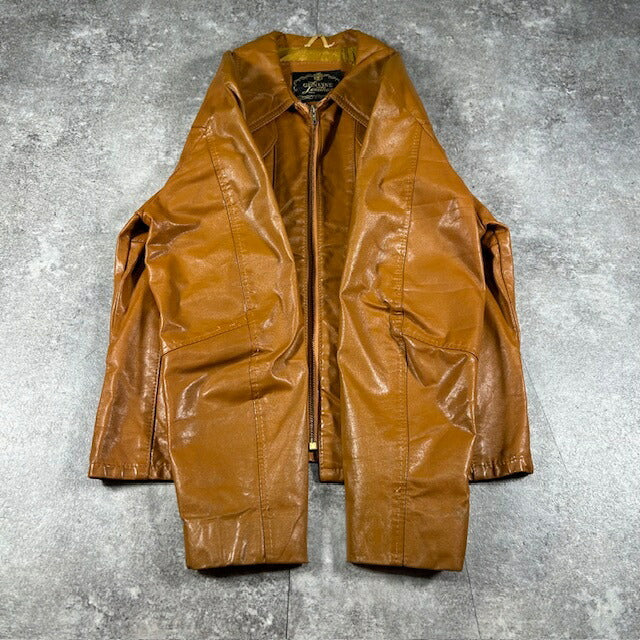Vintage 60s 70s Brown Genuine Leather Talon Zip Size 40