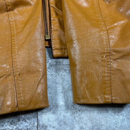 Vintage 60s 70s Brown Genuine Leather Talon Zip Size 40