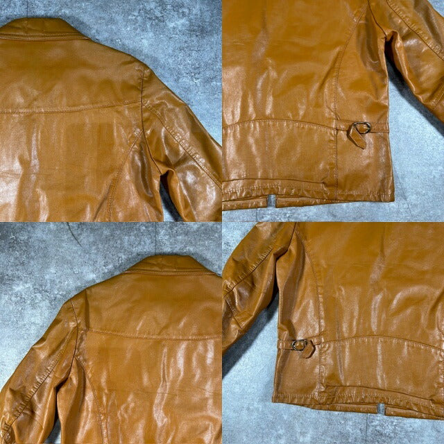 Vintage 60s 70s Brown Genuine Leather Talon Zip Size 40