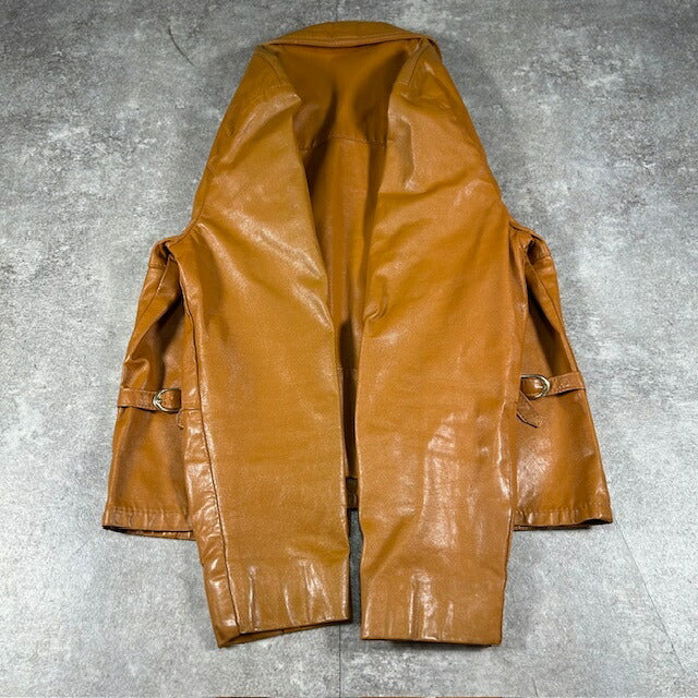 Vintage 60s 70s Brown Genuine Leather Talon Zip Size 40