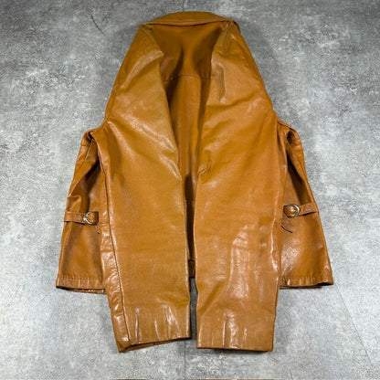 Vintage 60s 70s Brown Genuine Leather Talon Zip Size 40