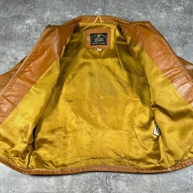 Vintage 60s 70s Brown Genuine Leather Talon Zip Size 40