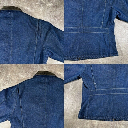 KEY KEY 80s Corduroy Collar Denim Quilted Liner Jacket Size 40