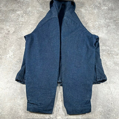 KEY KEY 80s Corduroy Collar Denim Quilted Liner Jacket Size 40